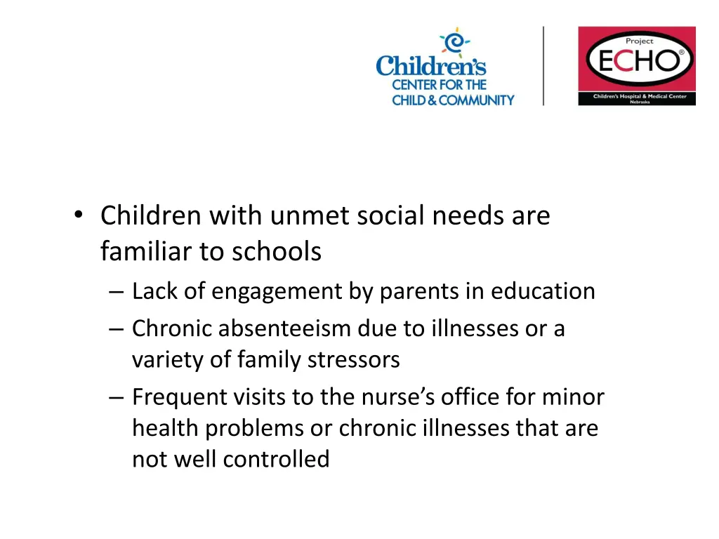 children with unmet social needs are familiar 1