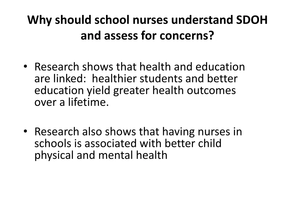 why should school nurses understand sdoh