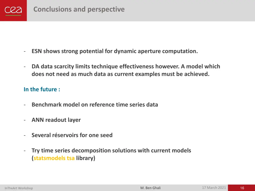 conclusions and perspective