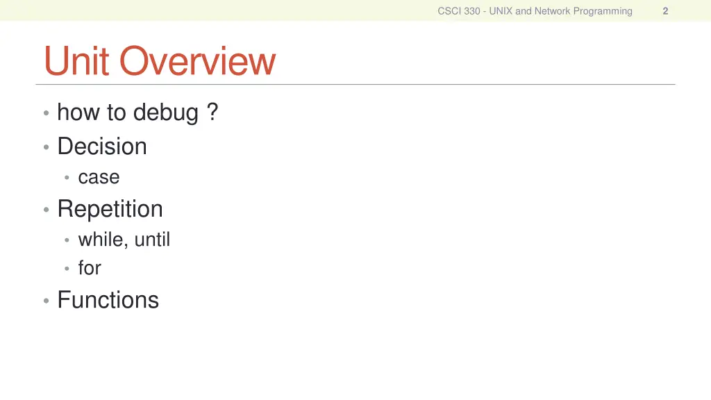 csci 330 unix and network programming 1