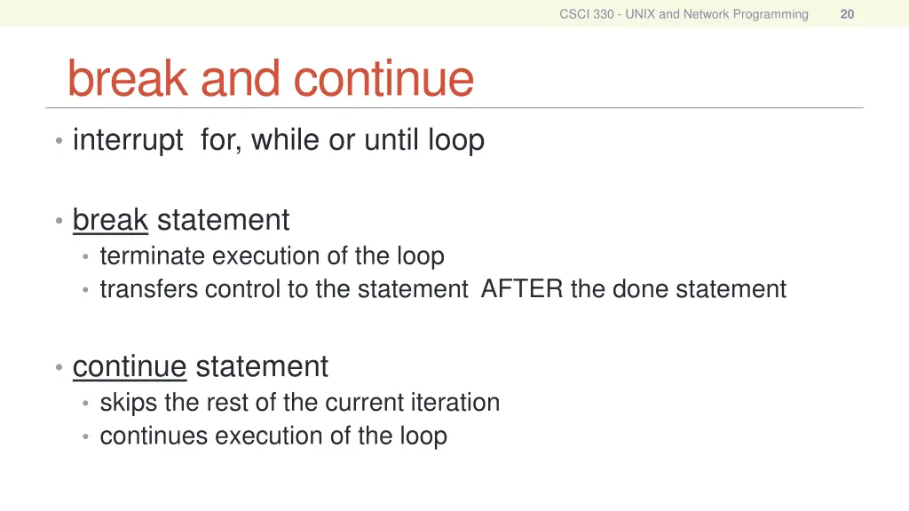 csci 330 unix and network programming 19