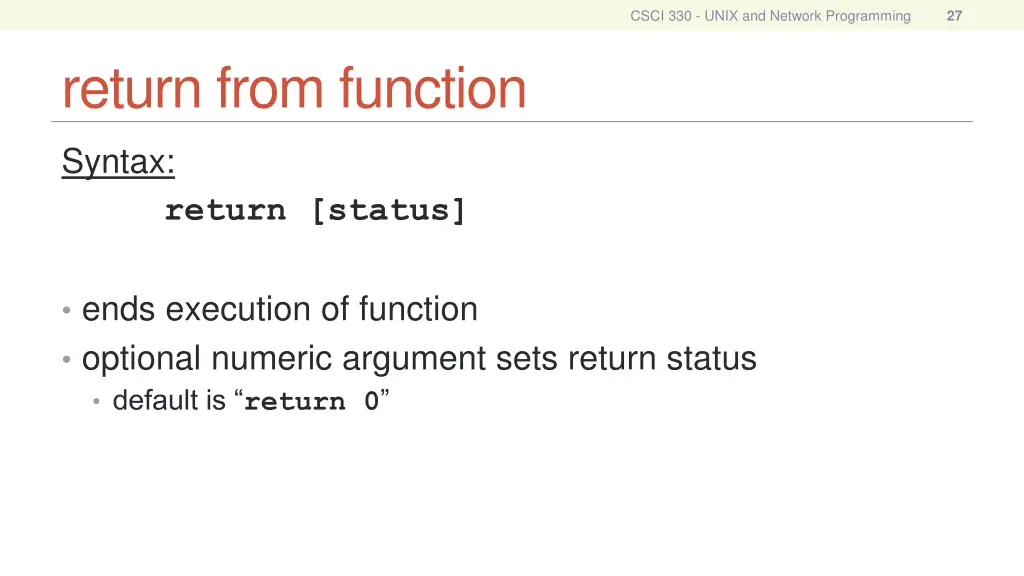 csci 330 unix and network programming 26