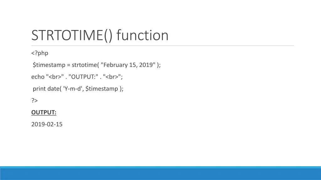 strtotime function