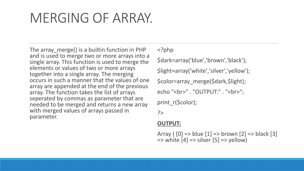 merging of array