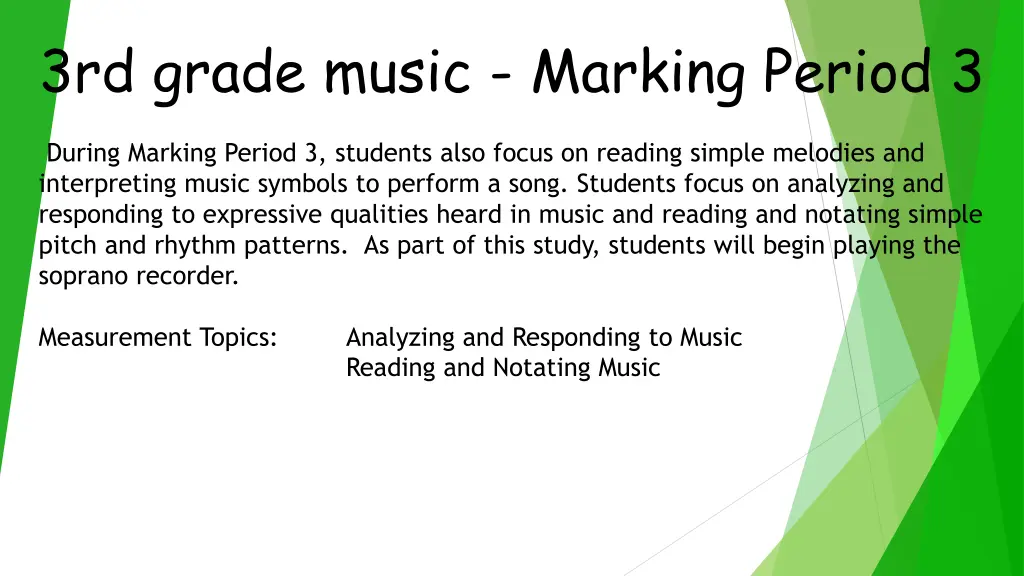 3rd grade music marking period 3