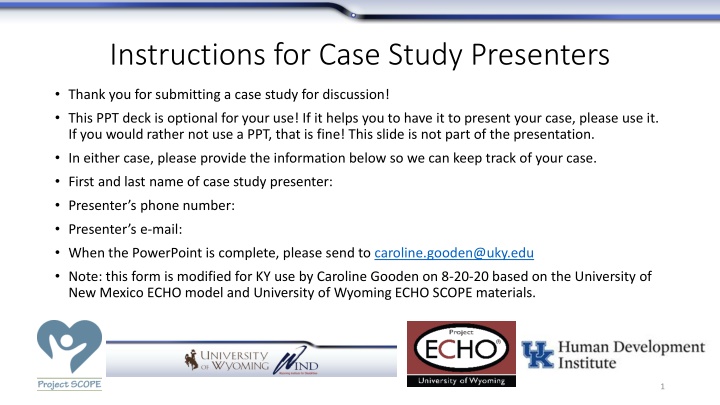 instructions for case study presenters