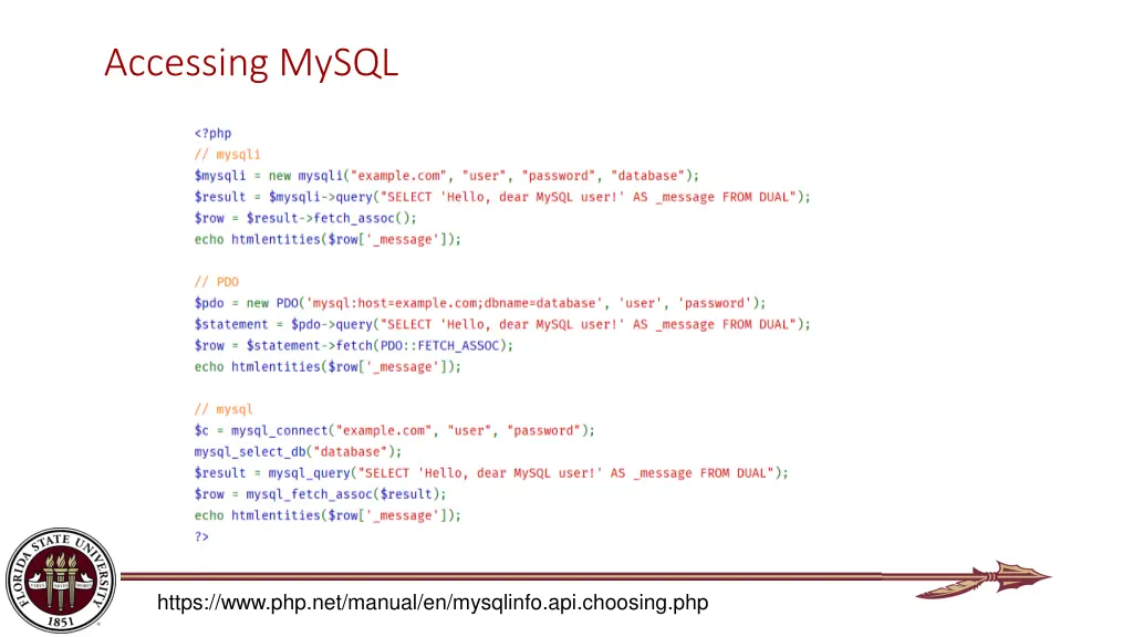 accessing mysql