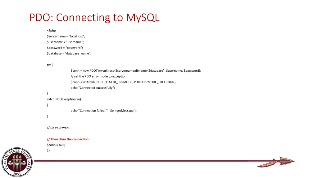 pdo connecting to mysql