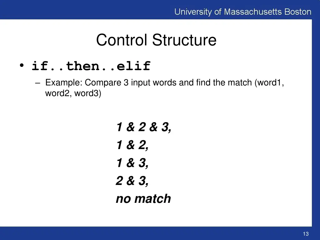 control structure 1