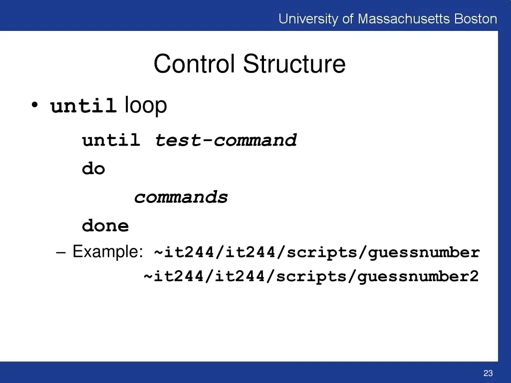 control structure 11