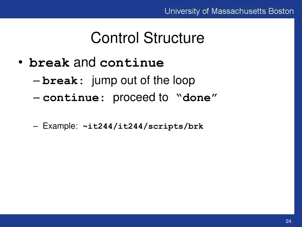 control structure 12