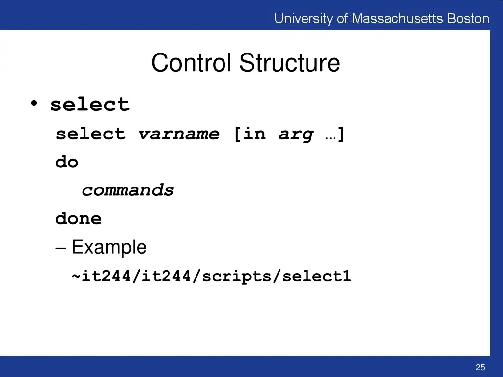 control structure 13