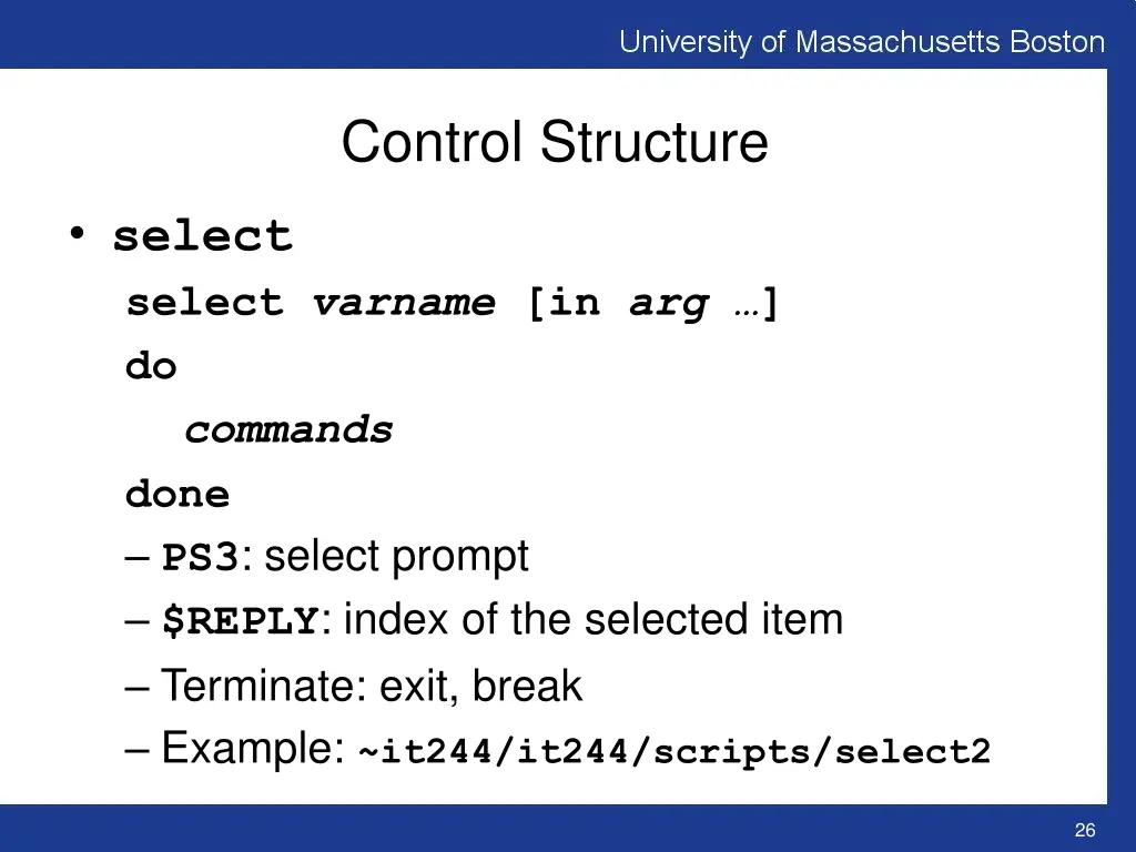 control structure 14