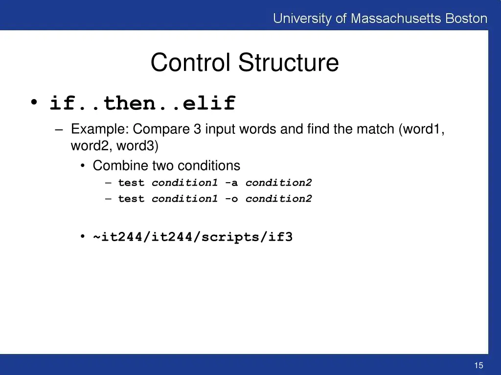 control structure 3