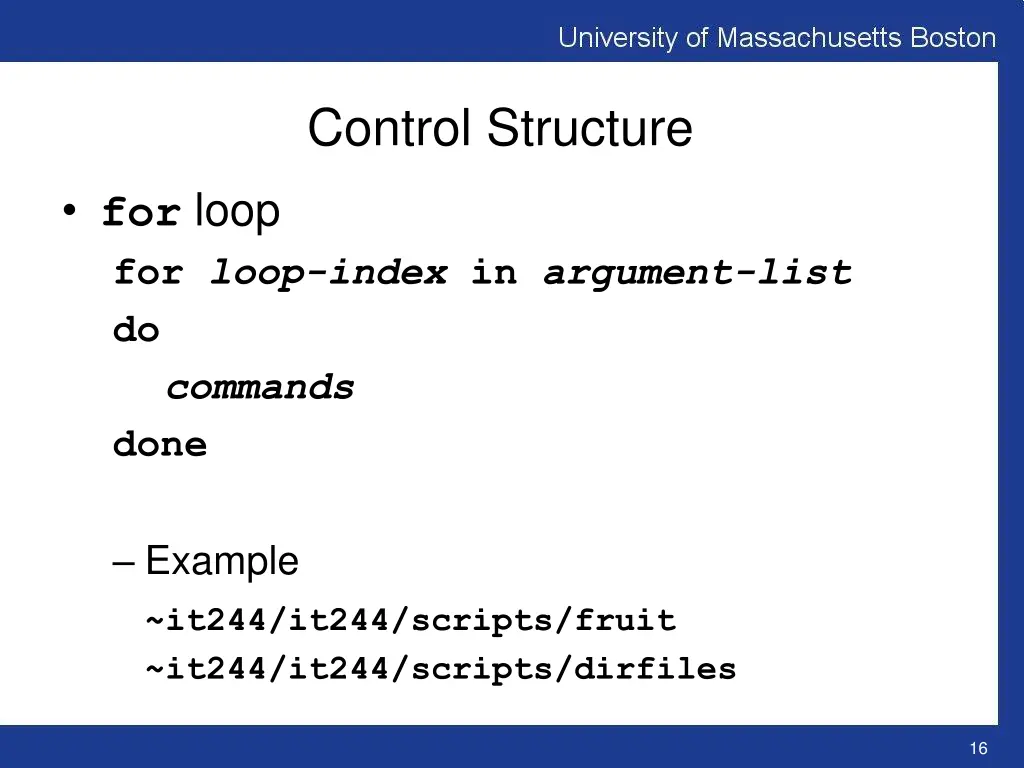 control structure 4