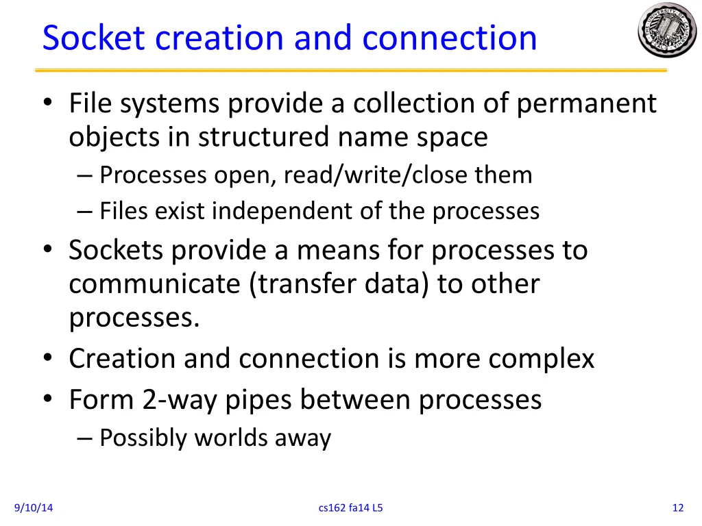 socket creation and connection