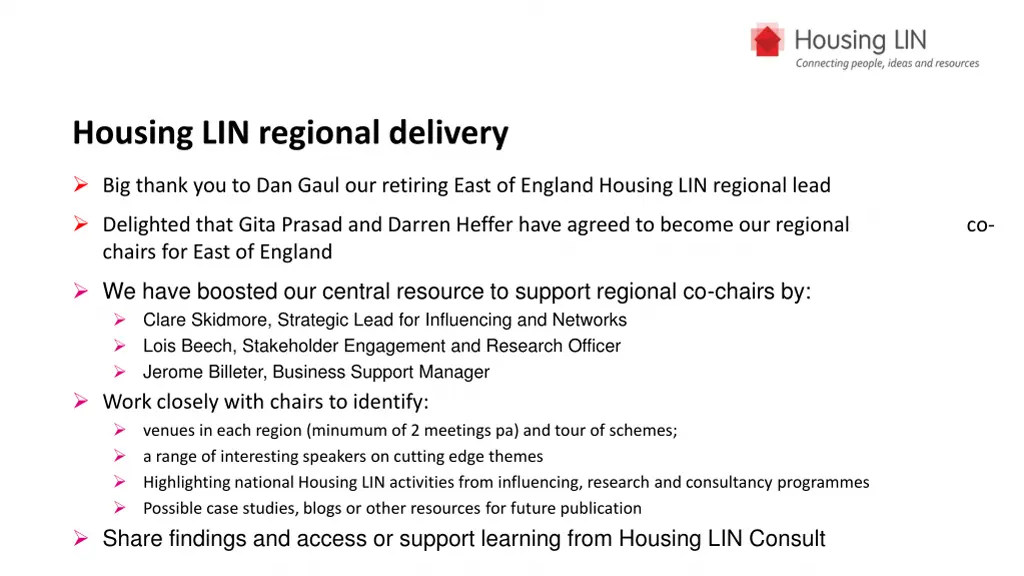 housing lin regional delivery