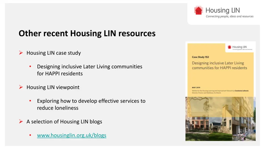 other recent housing lin resources