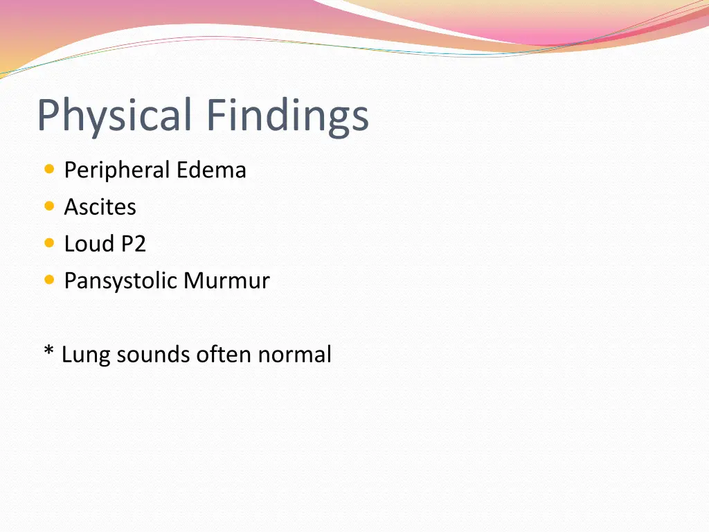 physical findings