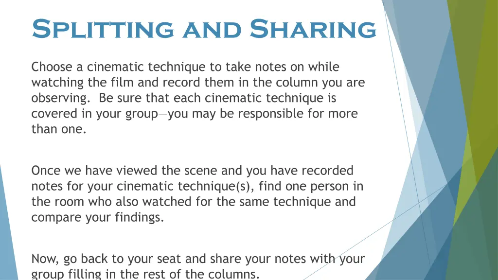 splitting and sharing