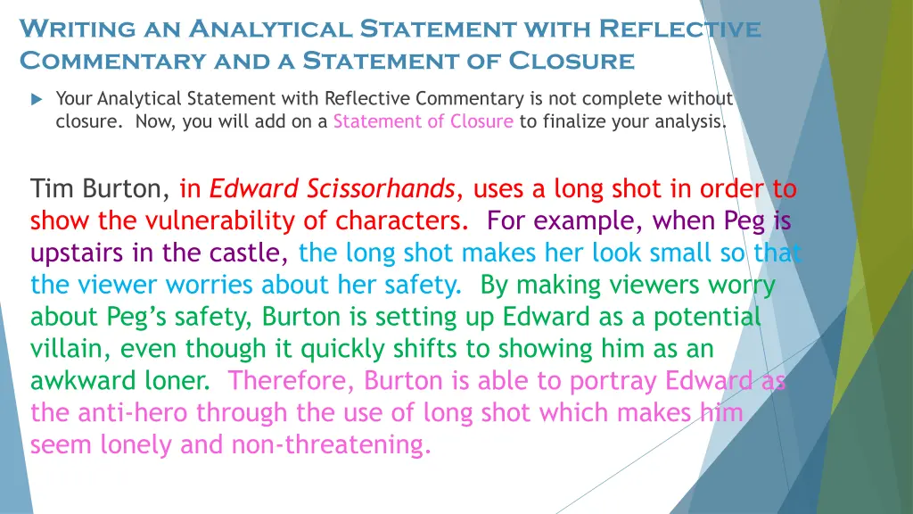 writing an analytical statement with reflective 1