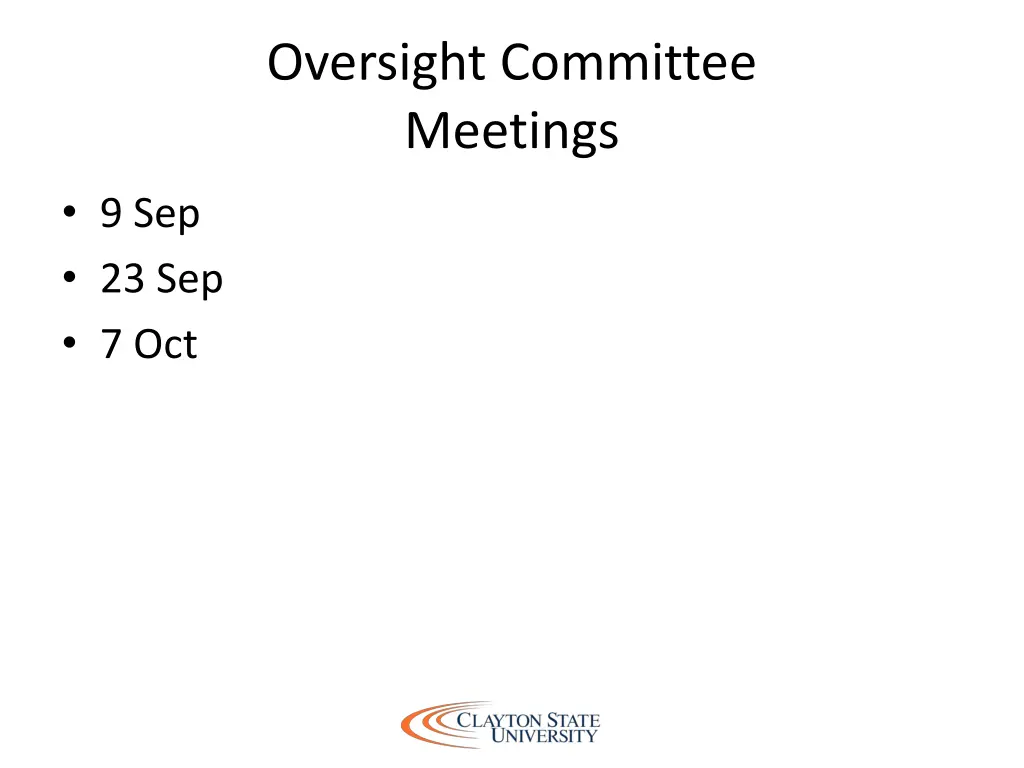 oversight committee meetings