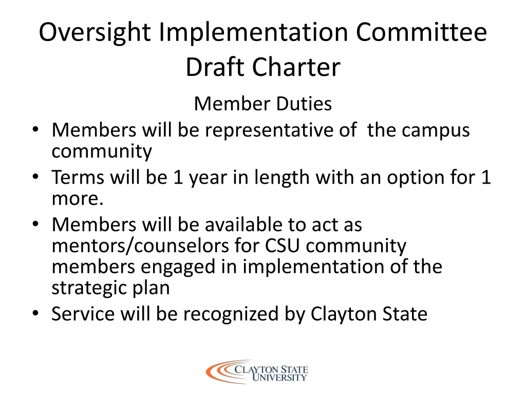 oversight implementation committee draft charter 1