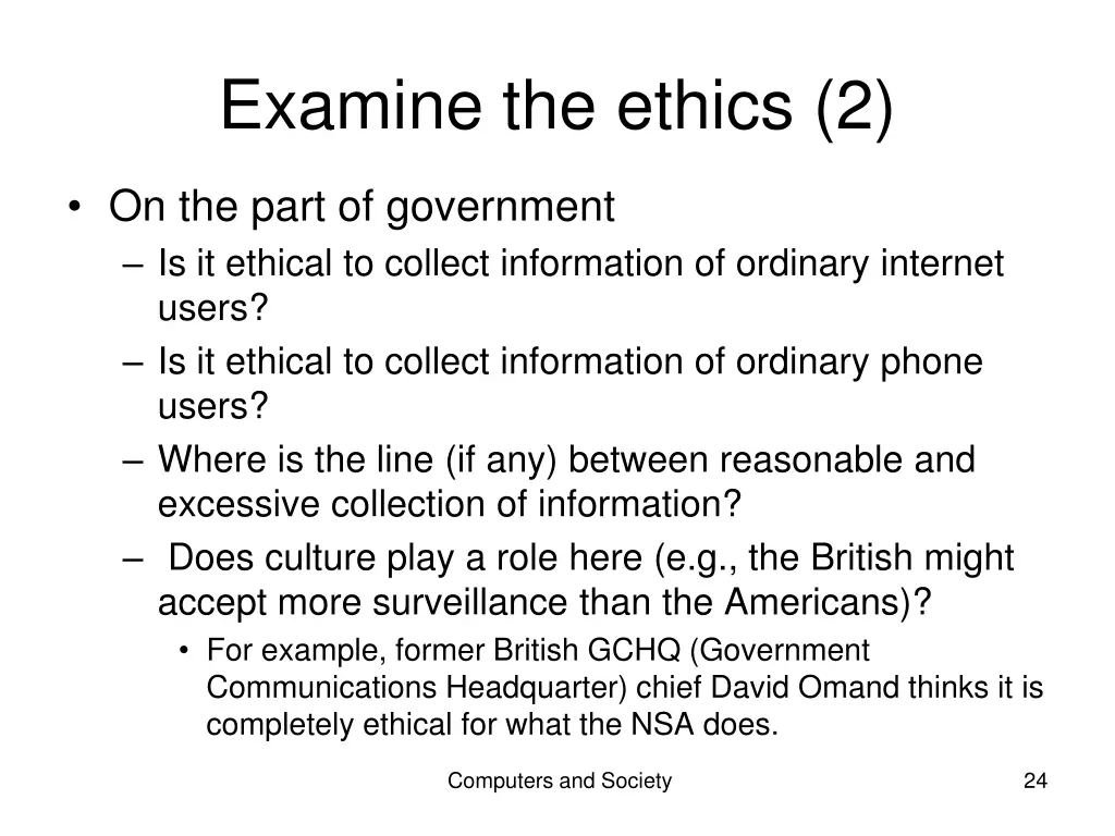 examine the ethics 2