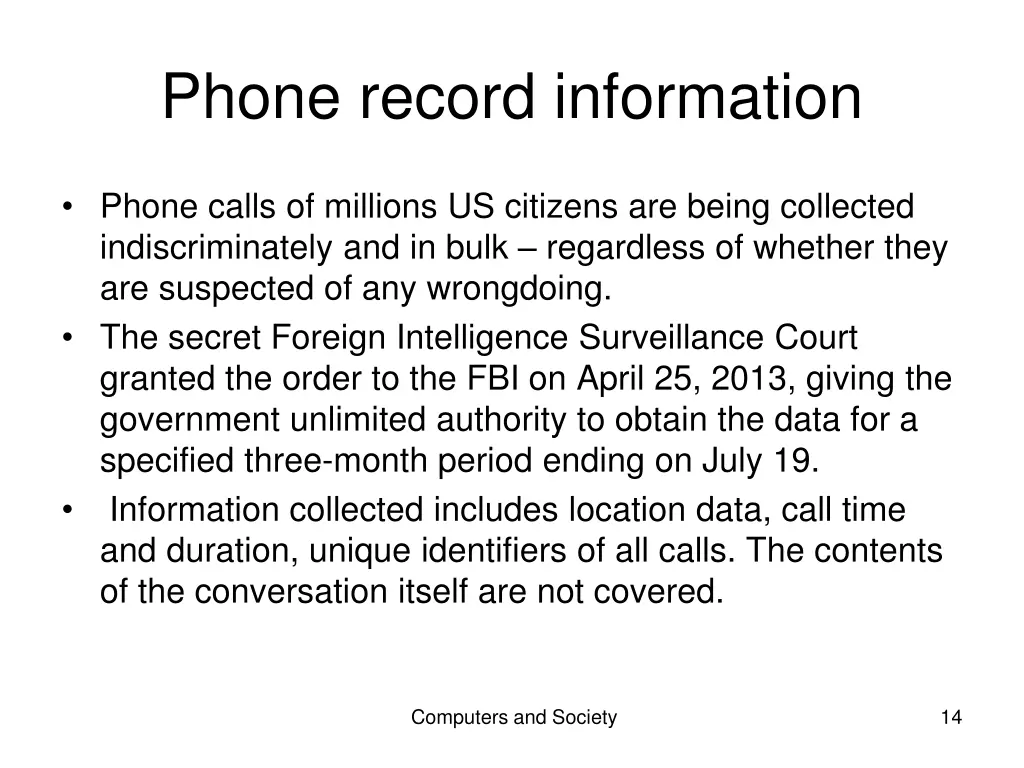 phone record information