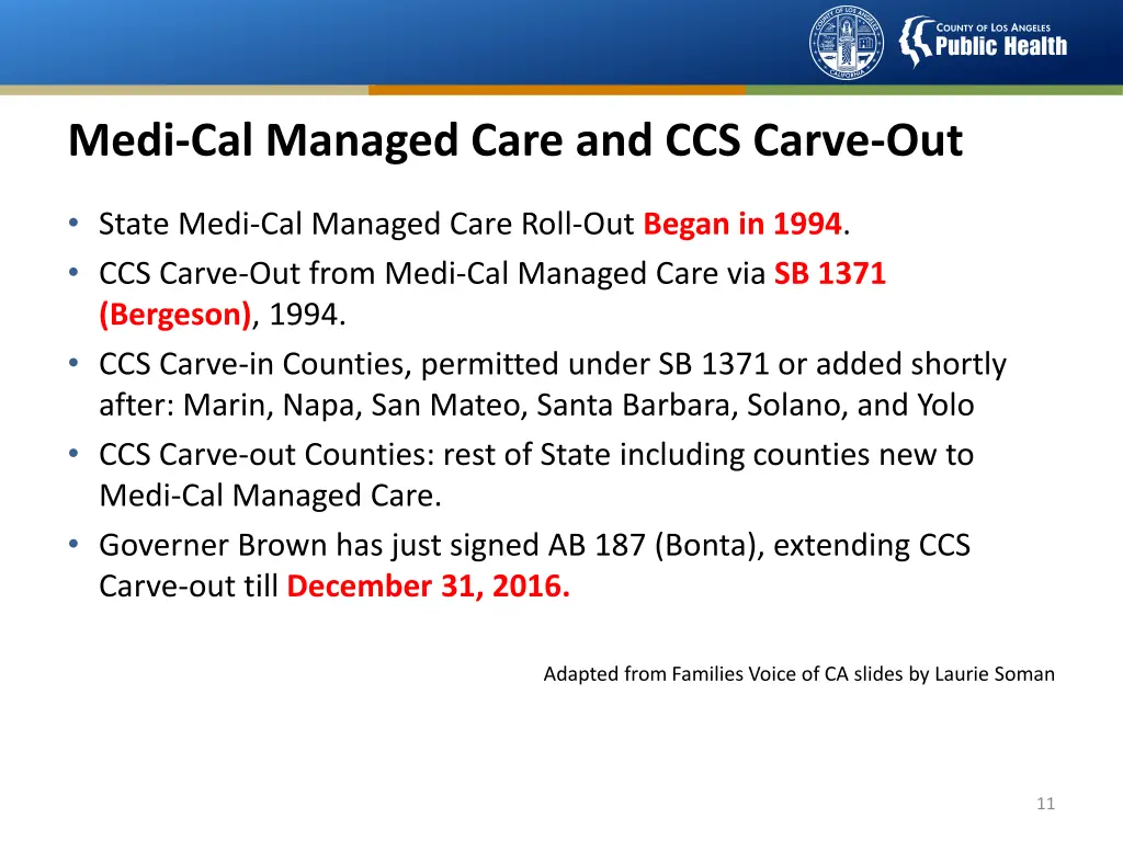 medi cal managed care and ccs carve out