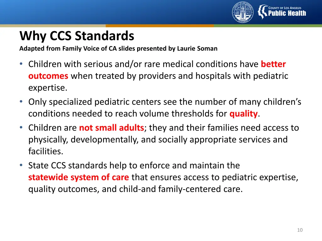 why ccs standards adapted from family voice