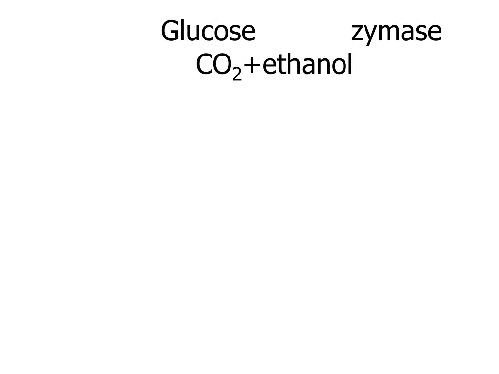 glucose zymase co 2 ethanol