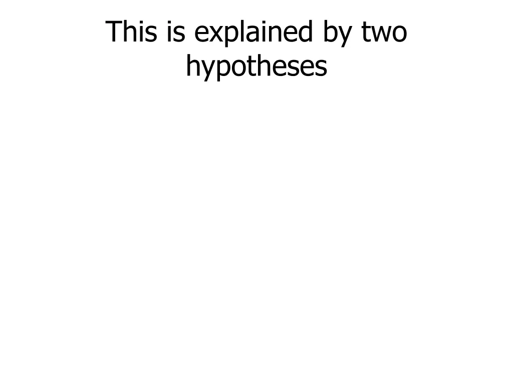 this is explained by two hypotheses