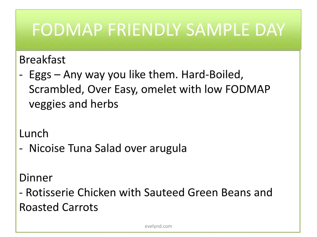 fodmap friendly sample day