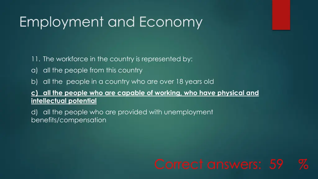 employment and economy