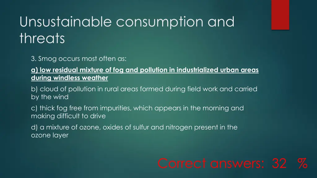 unsustainable consumption and threats 2