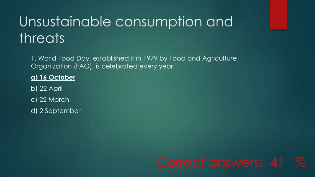 unsustainable consumption and threats