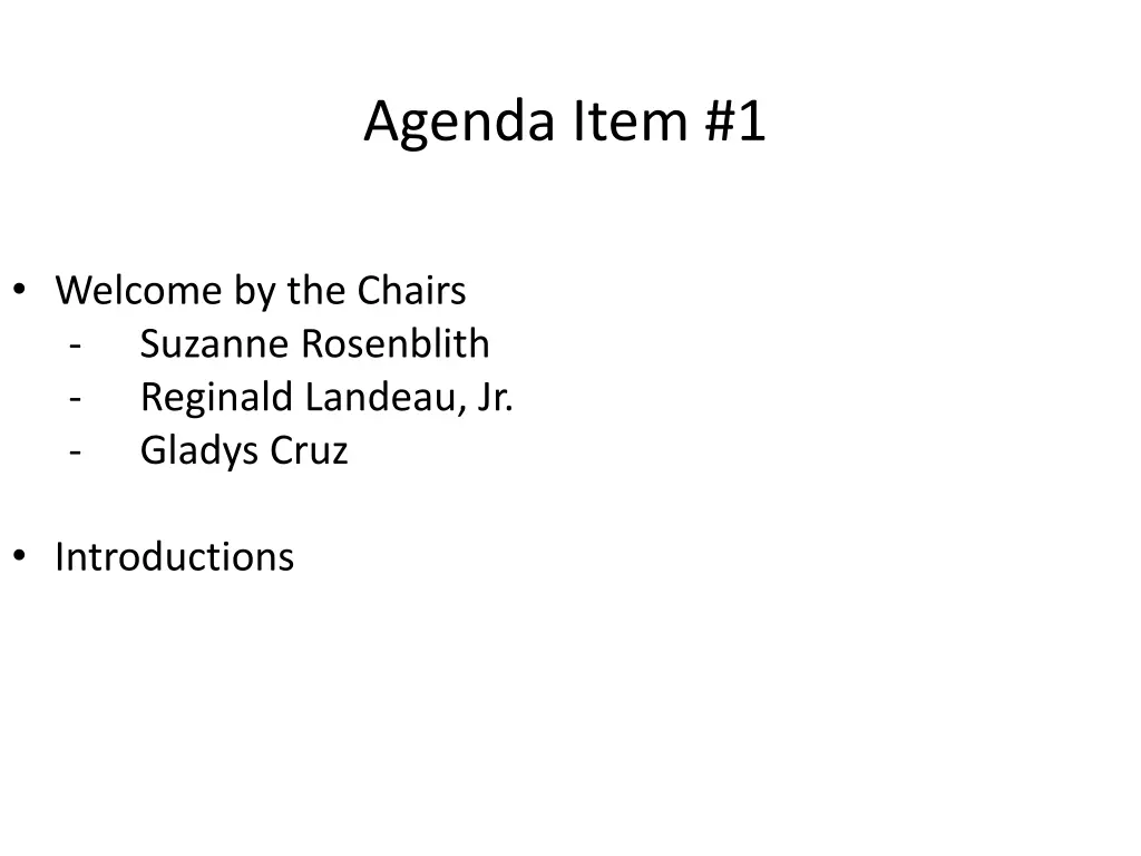 agenda item 1