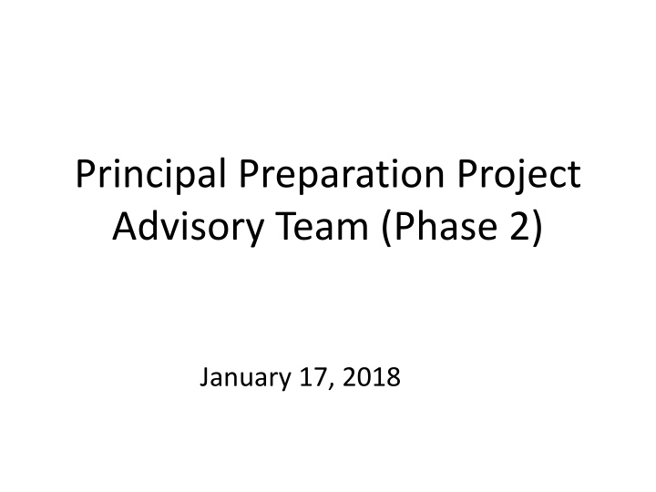 principal preparation project advisory team phase