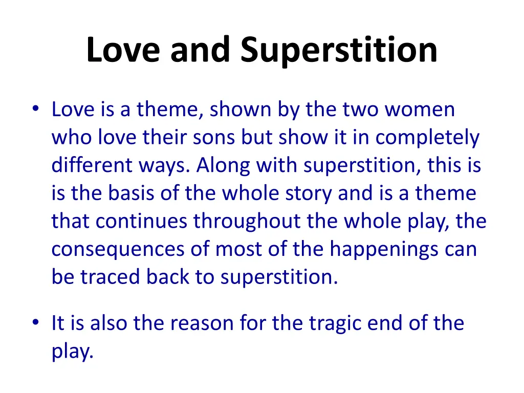 love and superstition