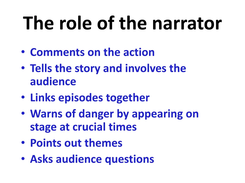 the role of the narrator