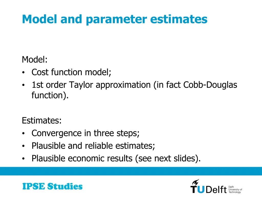 model and parameter estimates