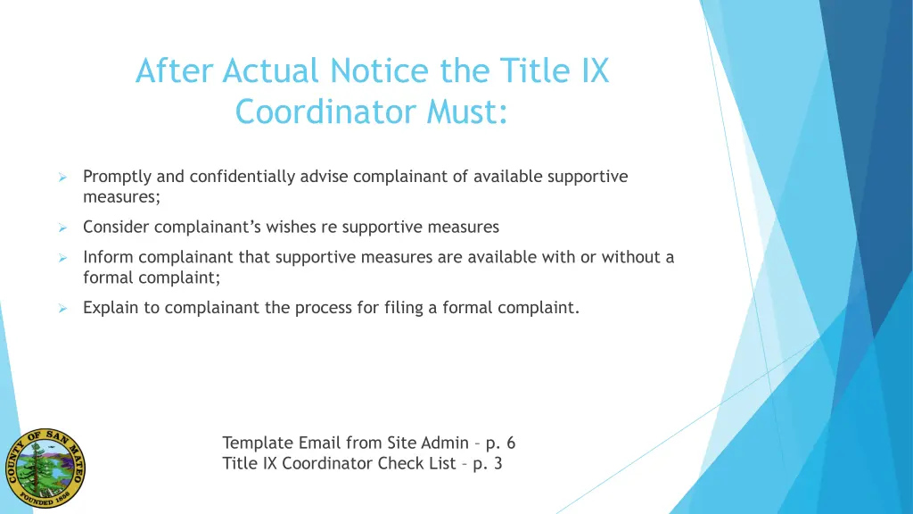 after actual notice the title ix coordinator must