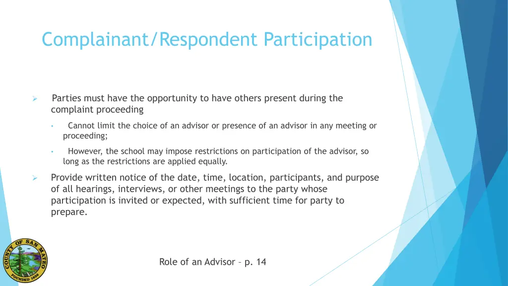 complainant respondent participation