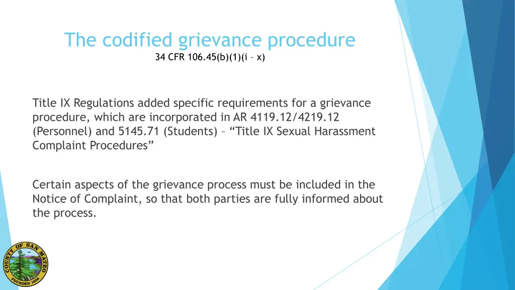 the codified grievance procedure