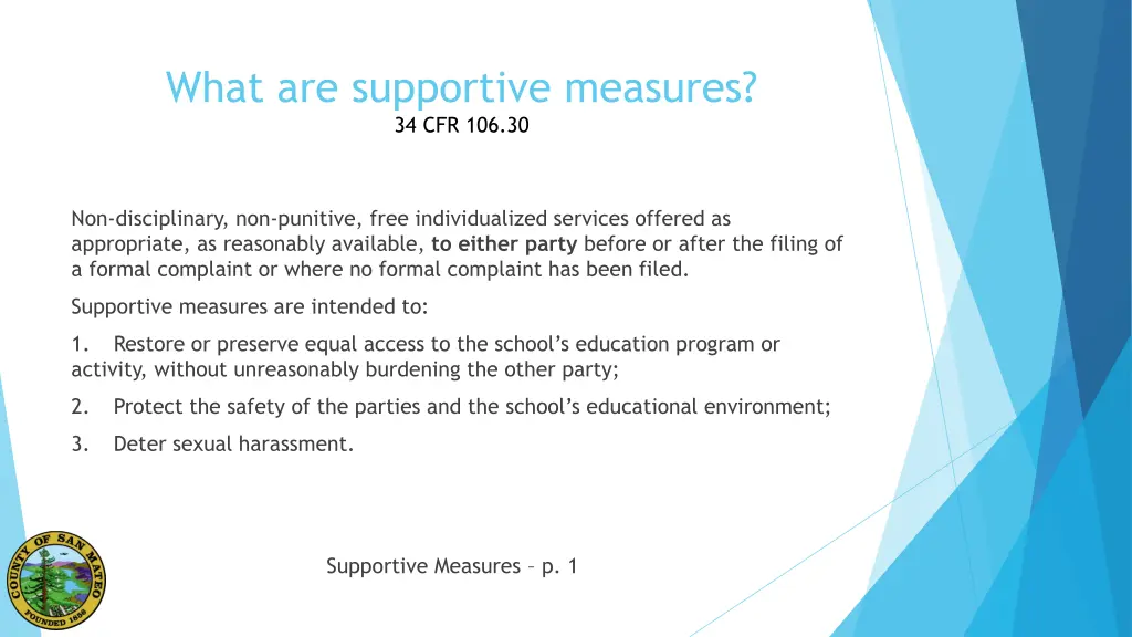 what are supportive measures 34 cfr 106 30