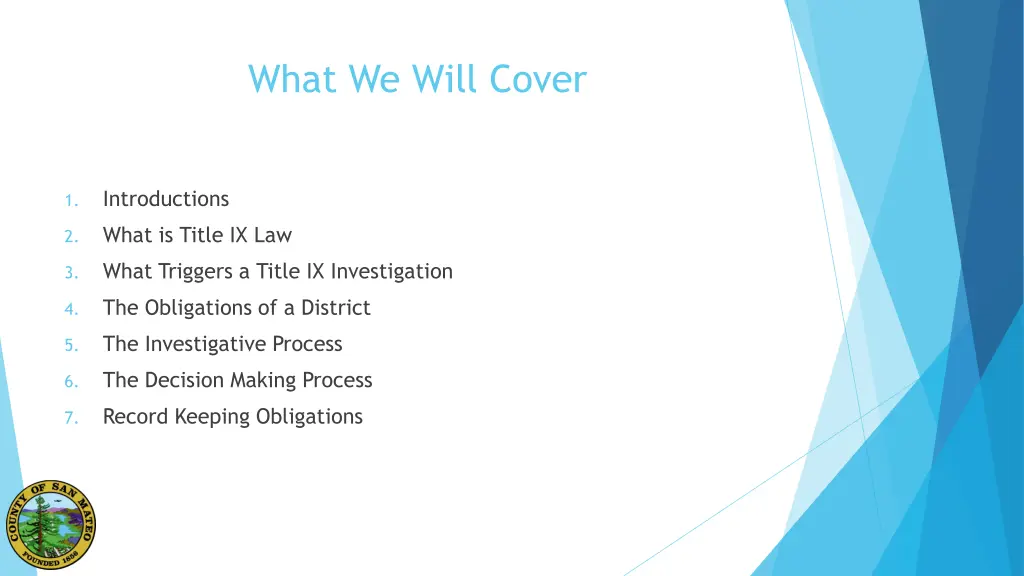 what we will cover