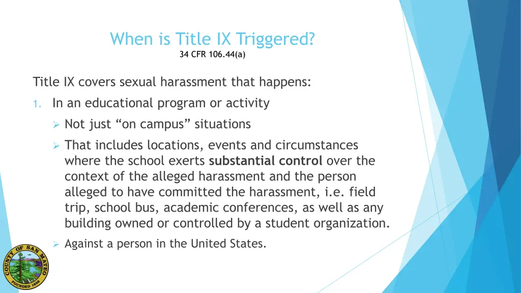 when is title ix triggered 34 cfr 106 44 a