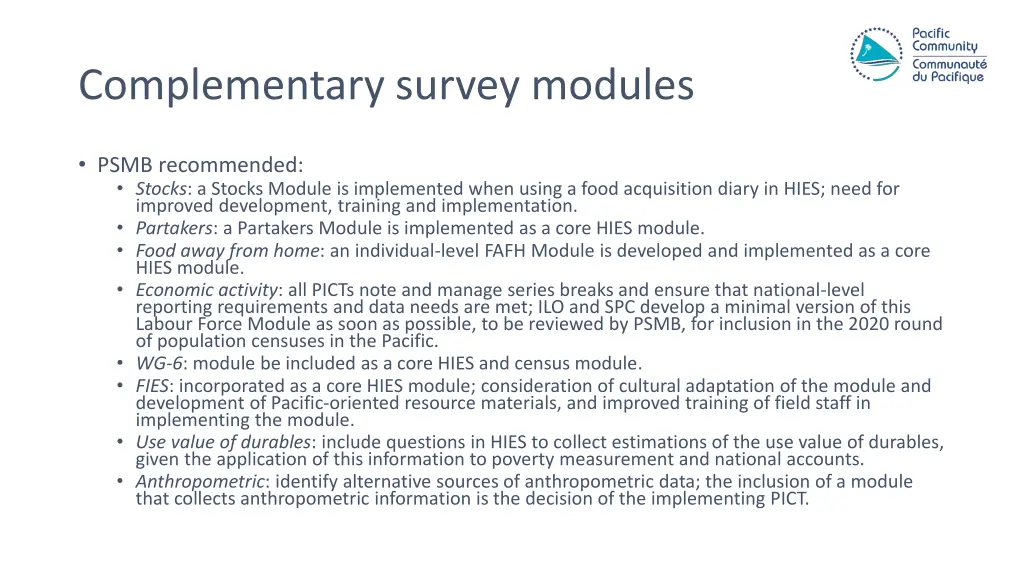 complementary survey modules 1