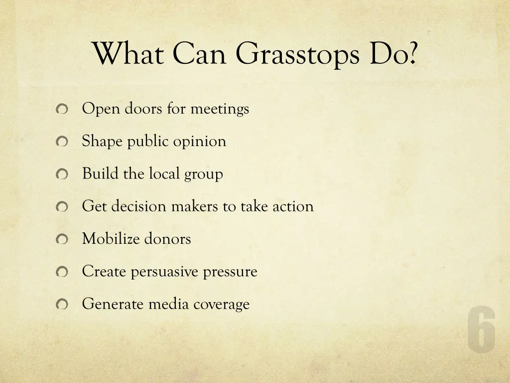 what can grasstops do